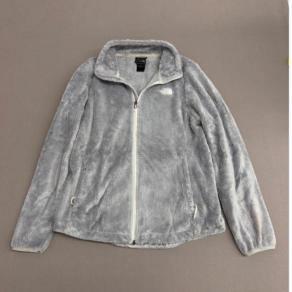 The North Face Osito Full Zip Fleece Jacket Grey Women Large Soft High Pile